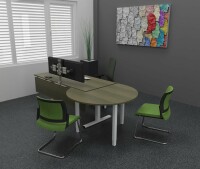 Sitz Steh Schreibtisch AVARO-P Professional mit verschiedenen Ansatzplatten